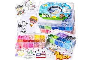 SHINSHIN CREATION XXL Fuse Beads kit, melty beads melting beads for kids crafts | iron beads for kids kit - fuse beads pegboards, pearler beads. Hama Beads Compatible bulk beados storage - 22000pcs 5mm