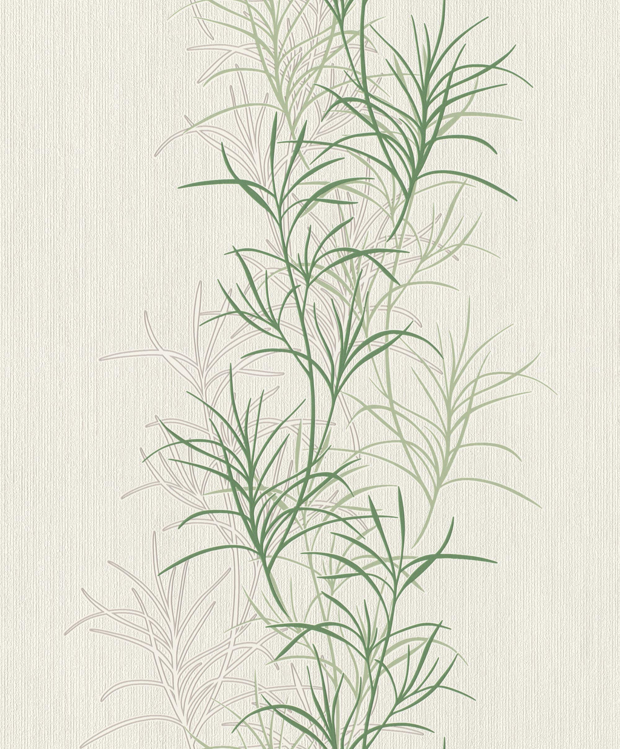 Rasch Tapeten Non Woven Wallpaper (Botanical) White 10,05 m x 0,53 m #ROCKNROLLE 536003