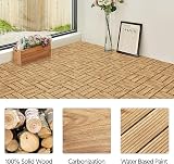 Yaheetech 27 Pcs Decking Tiles 30x30cm Interlocking Outdoor Flooring Natural view 3