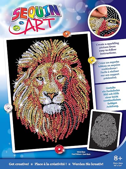 Sequin Art Blue, Golden Lion, Sparkling 