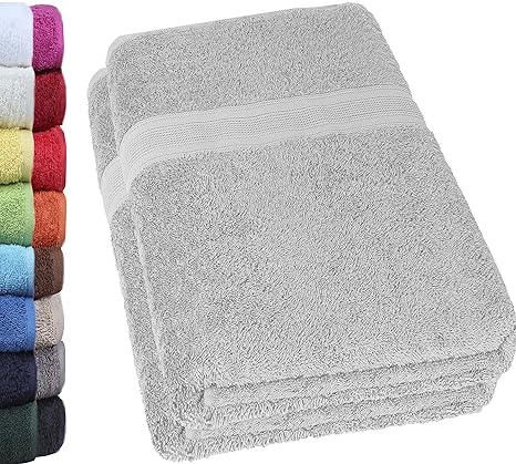 NatureMark 2er Pack SAUNATÜCHER Premium Qualität 80x200cm SAUNATUCH Sauna-Handtuch Doppelpack Farbe: Silber grau