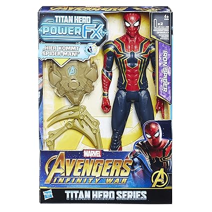 Hasbro Avengers E0608100 - Marvel Titan Hero Spider-Man Actionfigur, mit Power FX Pack, dt. Version