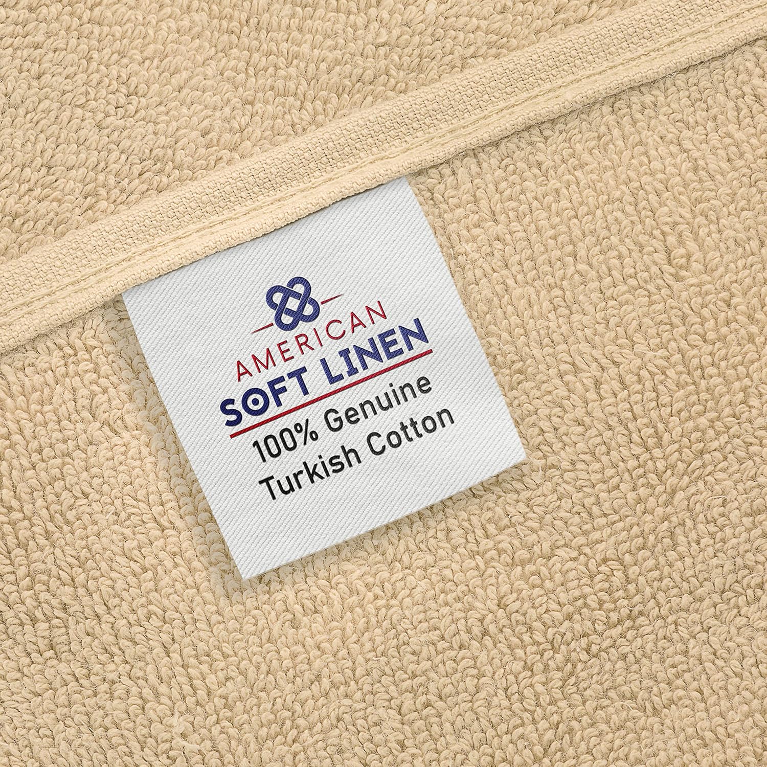 American Soft Linen Towel Set, 2 Bath Towels 2 Hand Towels 2 Washcloths Super Soft and Absorbent 100% Turkish Cotton Towels for Bathroom and Kitchen Shower Towel [Worth $72.95] Sand Taupe: Kitchen & Dining