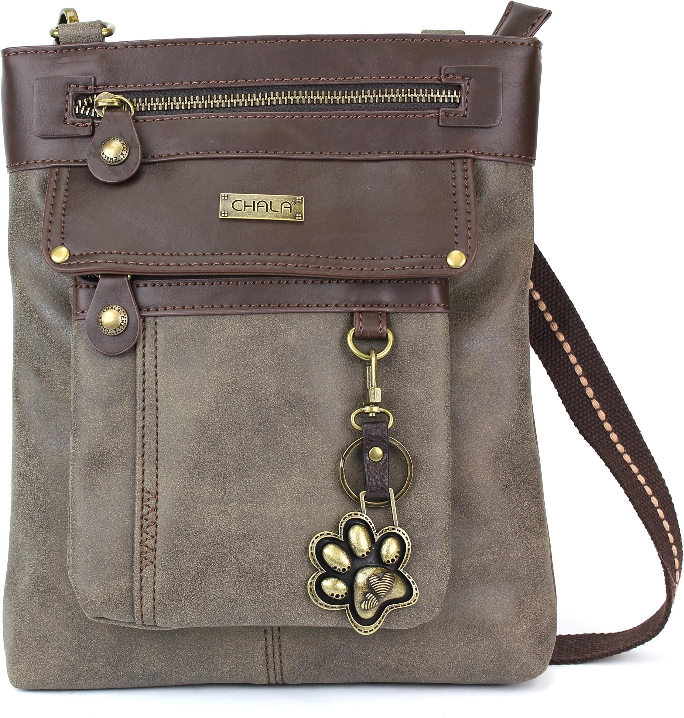 CHALA 2 in 1 Gemini Crossbody Purse/Fanny Pack with Mini Metal Keychain