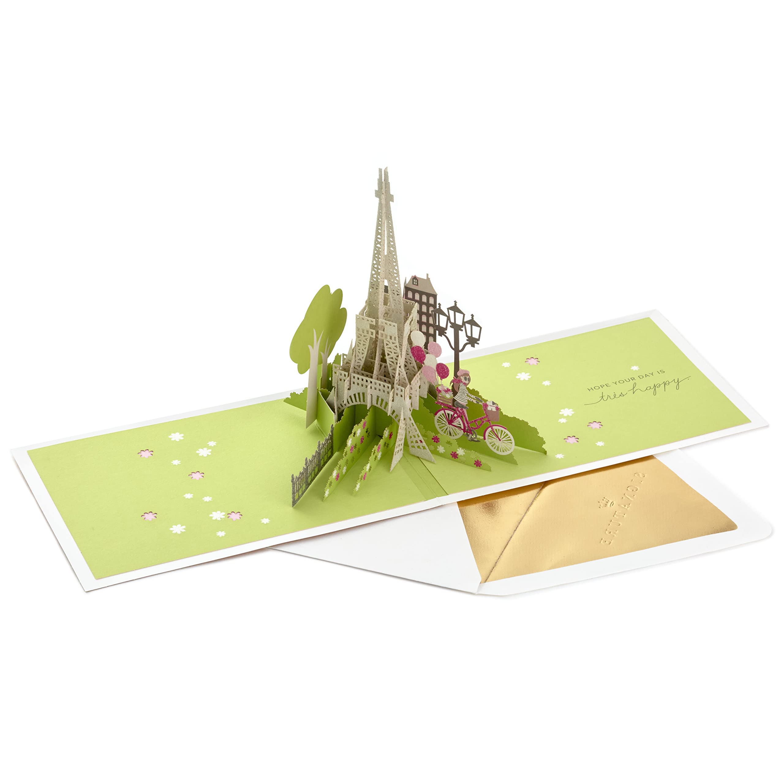 Hallmark Signature Paper Wonder Pop Up Birthday Card (Paris, Trés Happy), WHITE