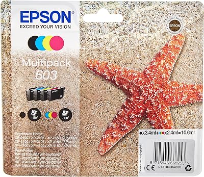 Epson 603 Ink Cartridge Multipack 4-Colour Cyan Magenta Yellow Black