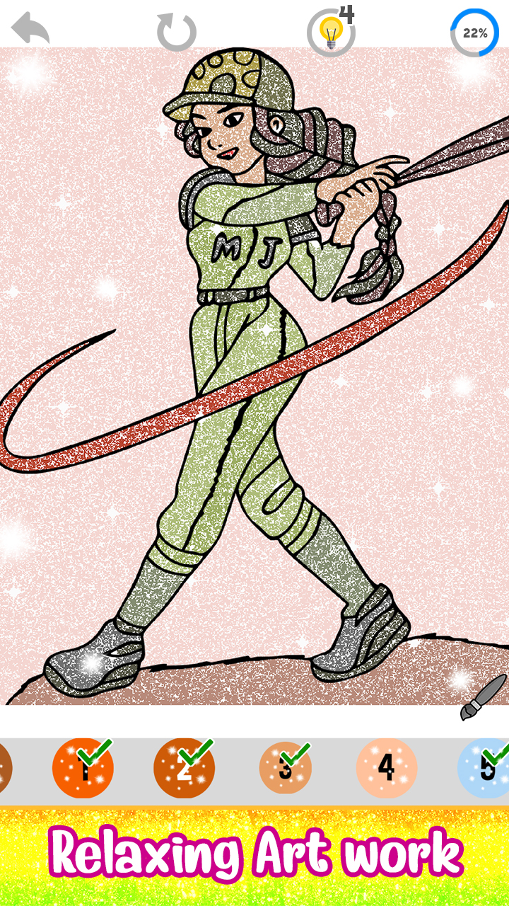 Baseball Paint by Number Sports Paint + Glitter + Crayon + Oil Paint