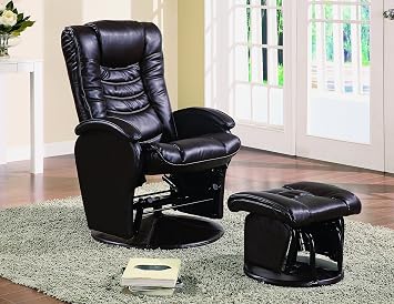 leather glider recliner with ottoman