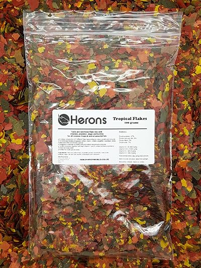 HERONS Tropical Flakes for All Tropical Fish 100g Multinutrient