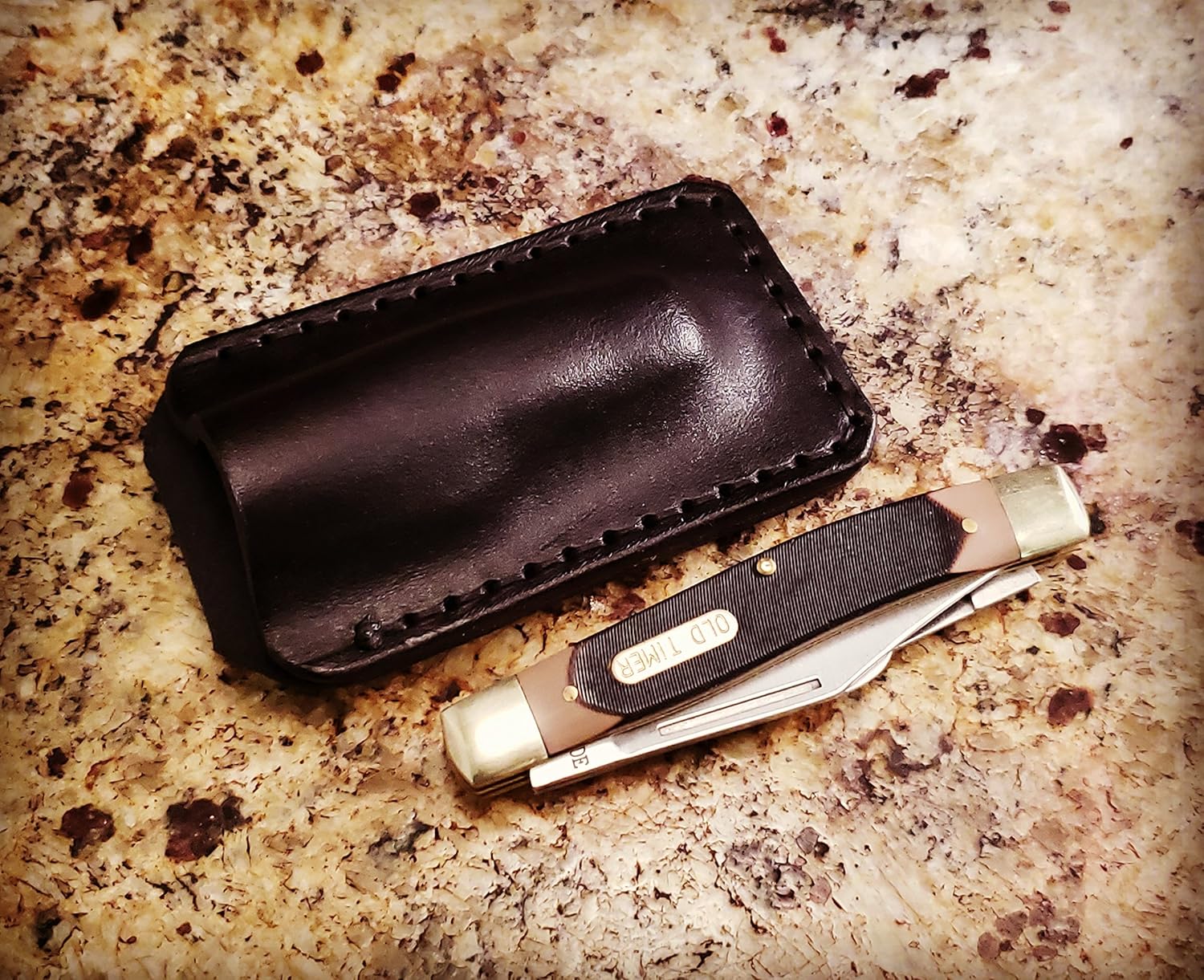 Old Timer Knife sheath Genuine leather sheath Fits Old