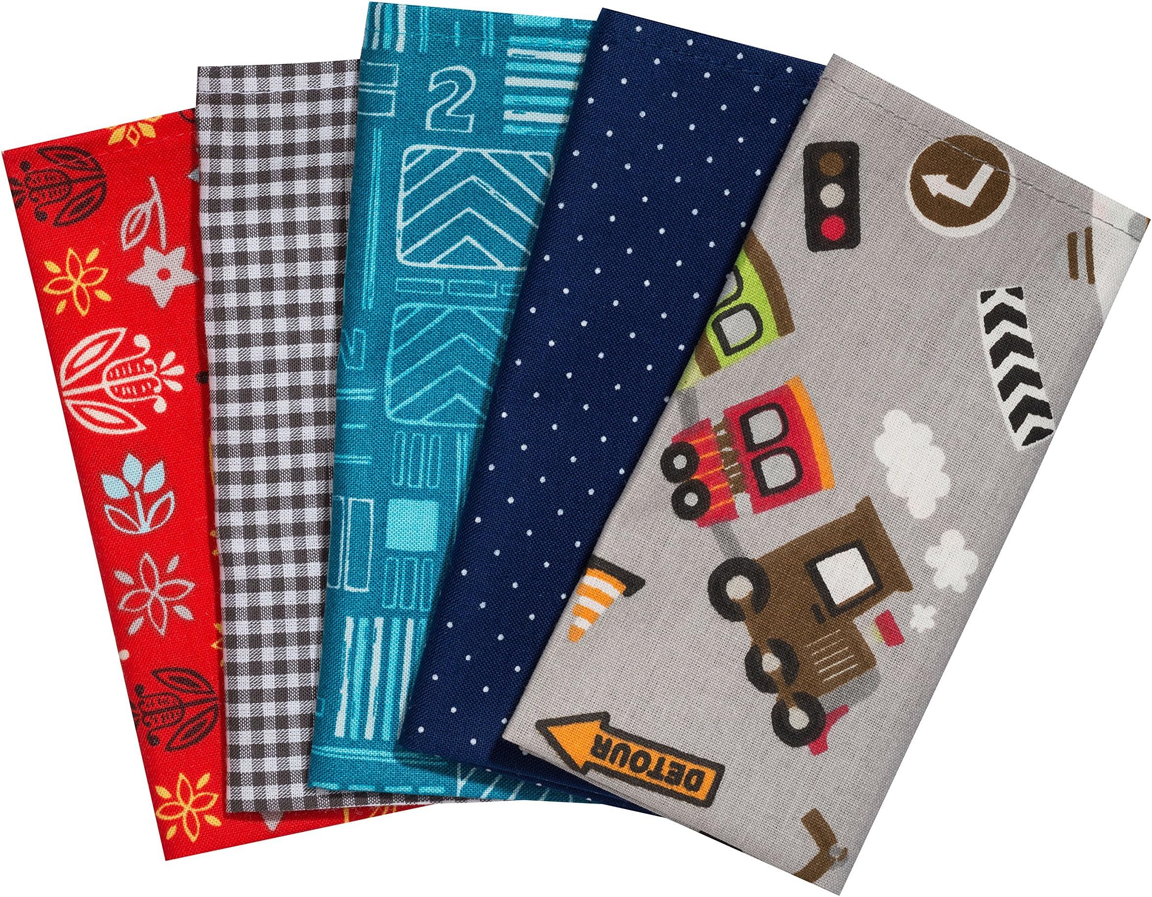Pack of 5 handkerchiefs, washable, reusable handkerchiefs, 100% Pure Cotton - Made in Germany