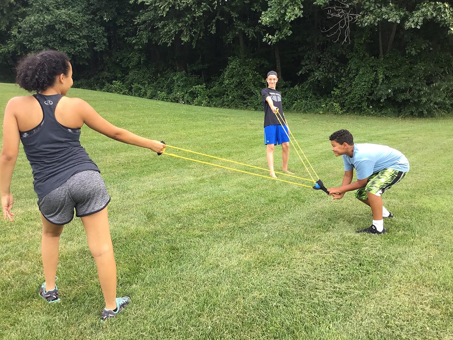 Amazon Com Hydro Sling The Assault Team Water Balloon Launcher Sling Shot 200 Yards With 150 Balloons And Carrying Case Toys Games