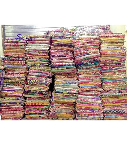 Vintage Kantha Throw Indian Sari Patchwork Quilt - A Wedding Gift