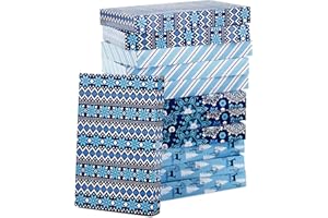 Hallmark Medium Holiday Gift Boxes with Lids (12 Shirt Boxes, 4 Designs: Snowflakes, Stripes, Sweater Pattern, Reindeer) for Christmas, Hanukkah, Holiday Parties, Hostess Gifts