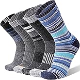 ANTSANG Merino Wool Hiking Socks for Men & Women 5 Pairs Thermal Warm Winter Thick Cushion Moisture Wicking Crew Boot Socks
