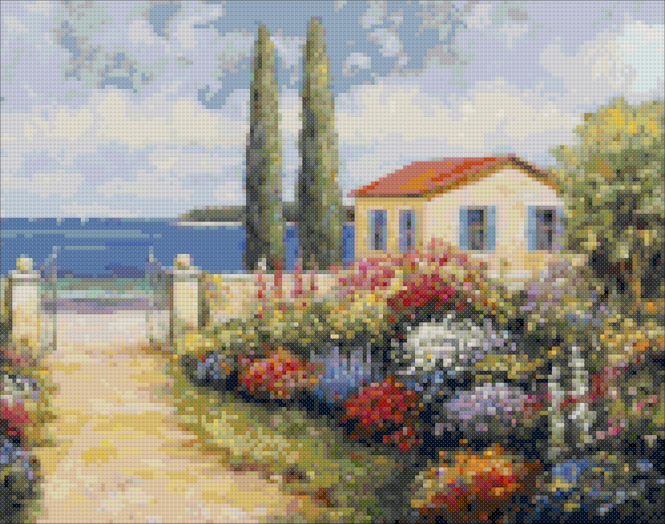 Coastal garden walk cross stitch kit