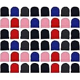 48 Pack Kids Winter Beanies, Warm Cold Weather Hats for Boys Girls Children, School Outdoors, Bulk