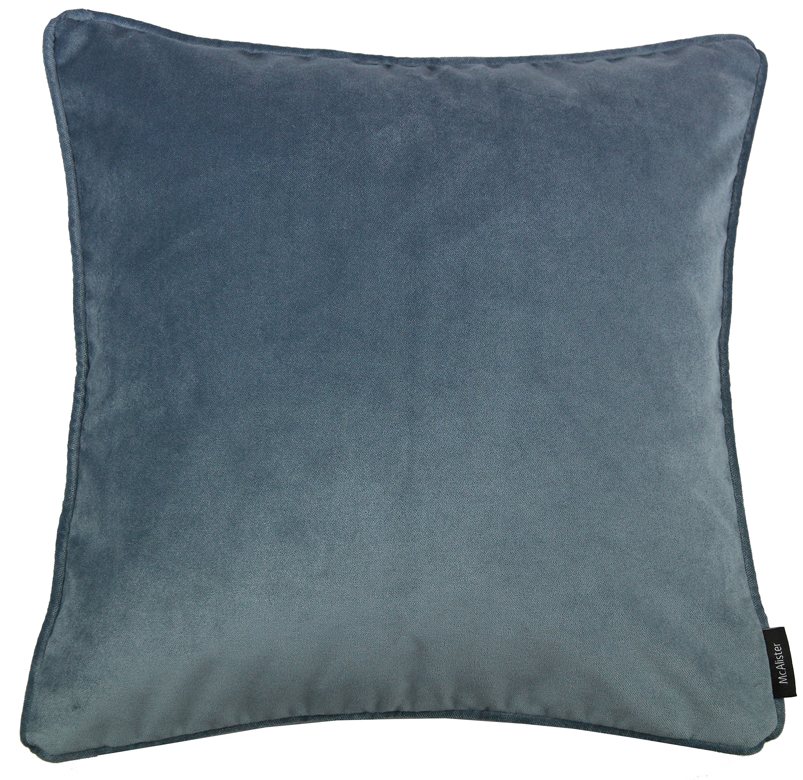 McAlister Textiles Matt Velvet Piped Cushion Covers - Petrol Blue 43x43 Cm - 17x17 Inches - Plush Decorative Throw Pillows Machine Washable & Fade Resistant