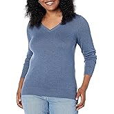 Amazon Essentials Women's Regular-Fit Lightweight Long-Sleeve V-Neck Sweater (Available in Plus Size)