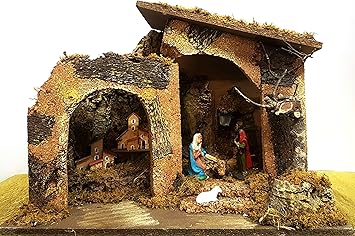 Immagini Capanne Natalizie.Presepe Di Natale Capanna Con Luci Nativita Lampioncino Cm 50x26 Decorazione Natalizia Amazon It Giochi E Giocattoli