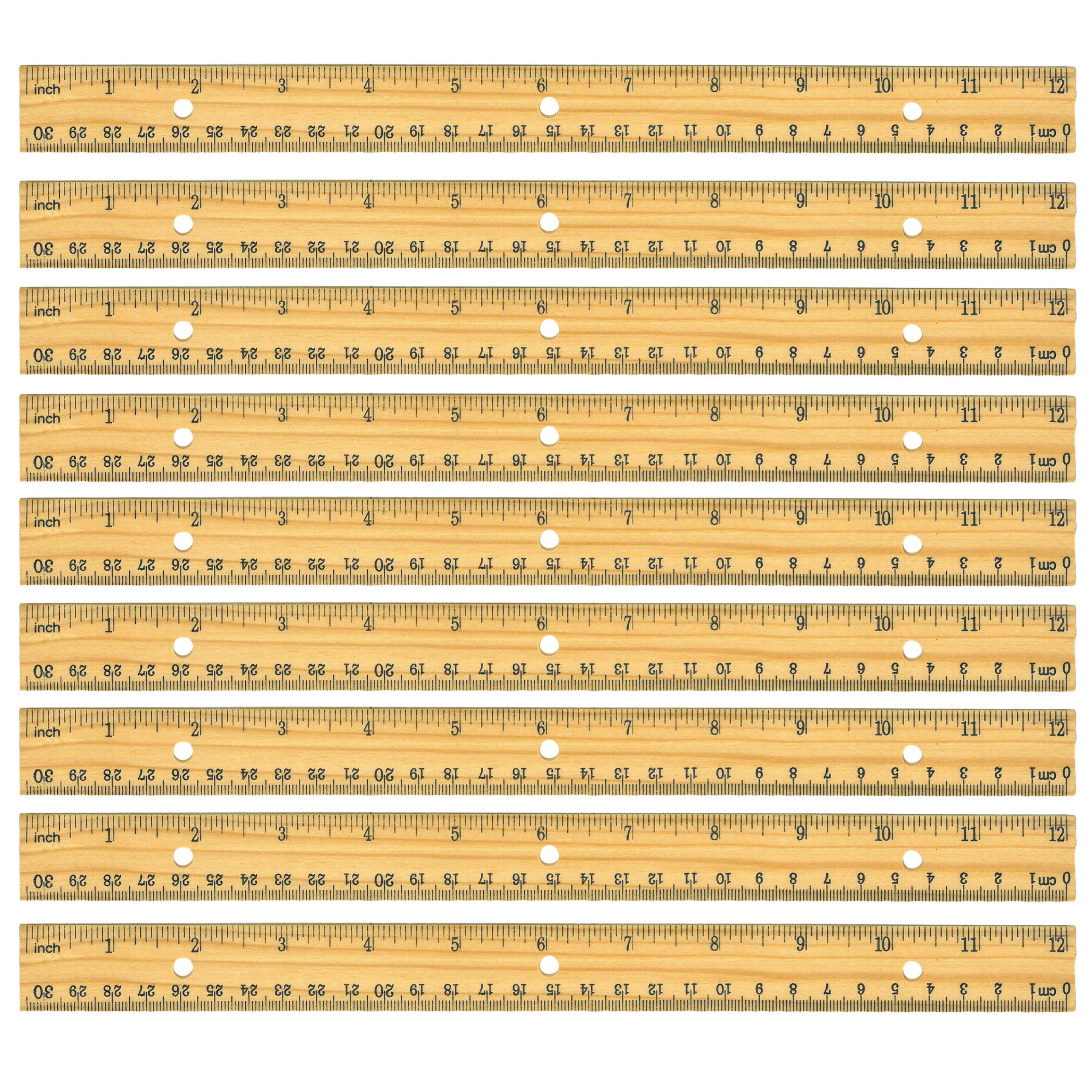 Geddes Home Office 12-Inch Wood Ruler - Set of 24