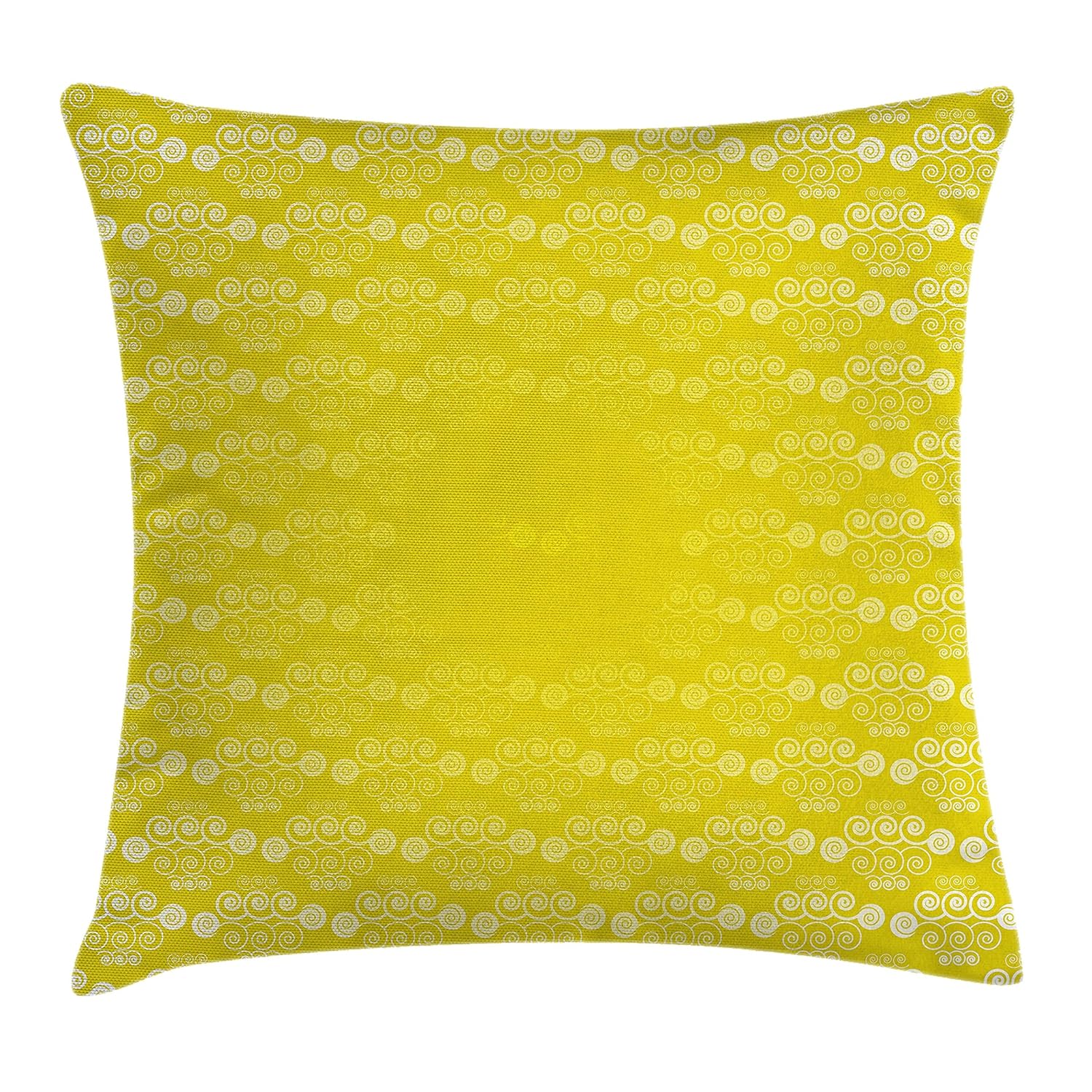 Amazon Com Lunarable Yellow Throw Pillow Cushion Cover Round