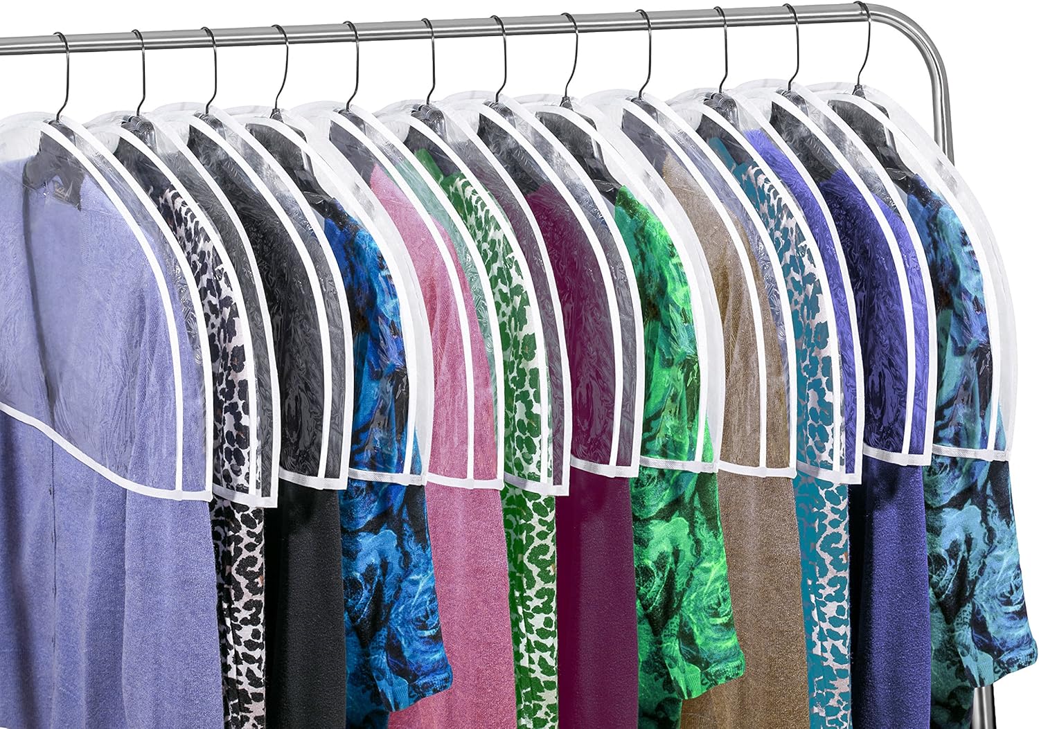 Clear Vinyl Shoulder Covers Closet Suit Protects Storage Home Decor Set of 12, 12"H x 22"W x 2"D: Home & Kitchen