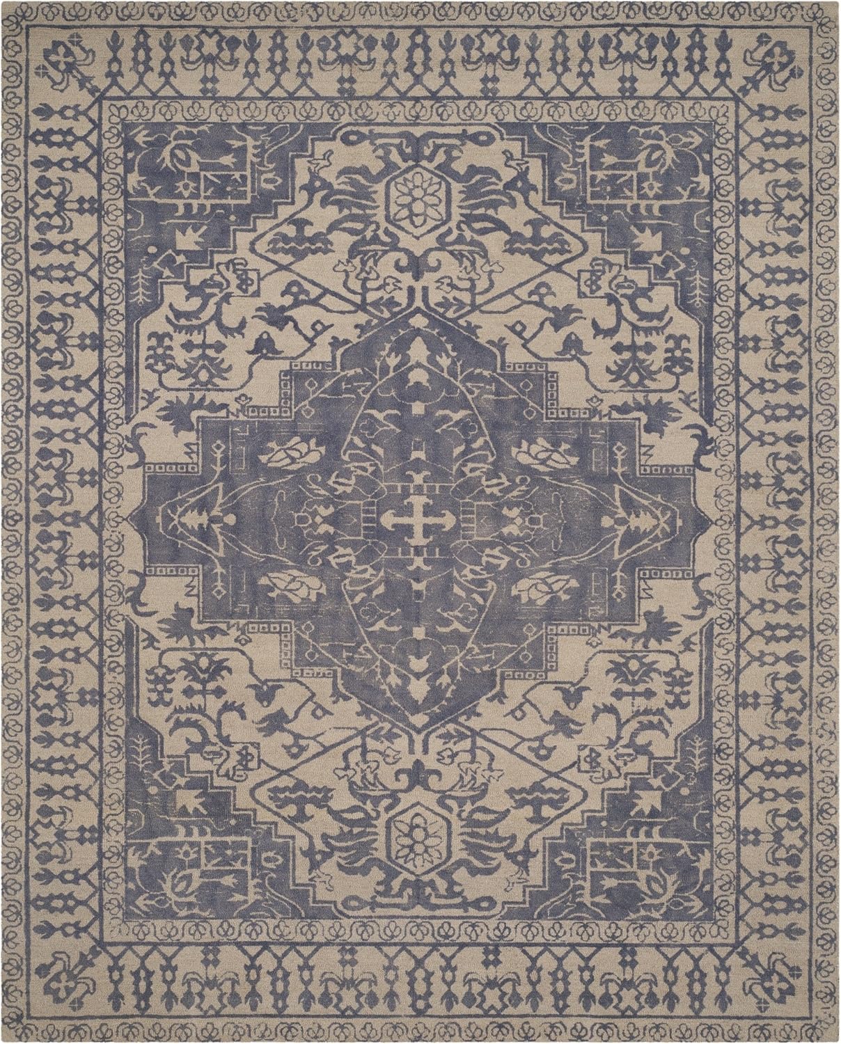 safavieh roston area rugs on Amazon Com Safavieh Restoration Vintage Collection Rvt421b Handmade Distressed Wool Area Rug 10 X 14 Blue Grey Furniture Decor