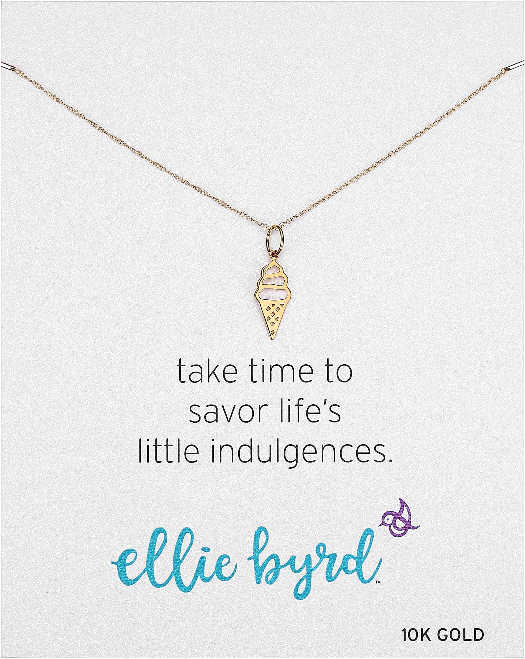 ellie byrd 10k Yellow Gold Ice Cream Cone Pendant Necklace, 16"