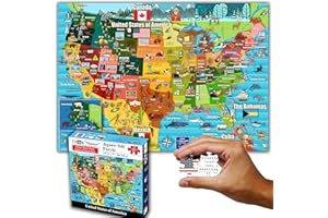 Think2Master Colorful United States Map 500 Pieces Large Format Jigsaw Puzzle for Kids 12+, Teens, Adults & Families. Great Gift for stimulating Interest in The USA Map. Size: 26.8” X 18.9”