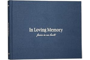 Kunitsa Co. Funeral Guest Book for Memorial Service, in Loving Memory, Navy Blue Cover