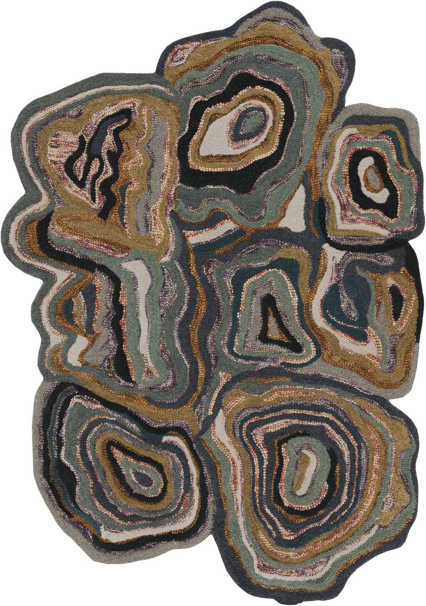 Surya Gypsy GYP-201 Contemporary Hand Tufted 100% Wool Khaki Green 2' x 3' Abstract Accent Rug