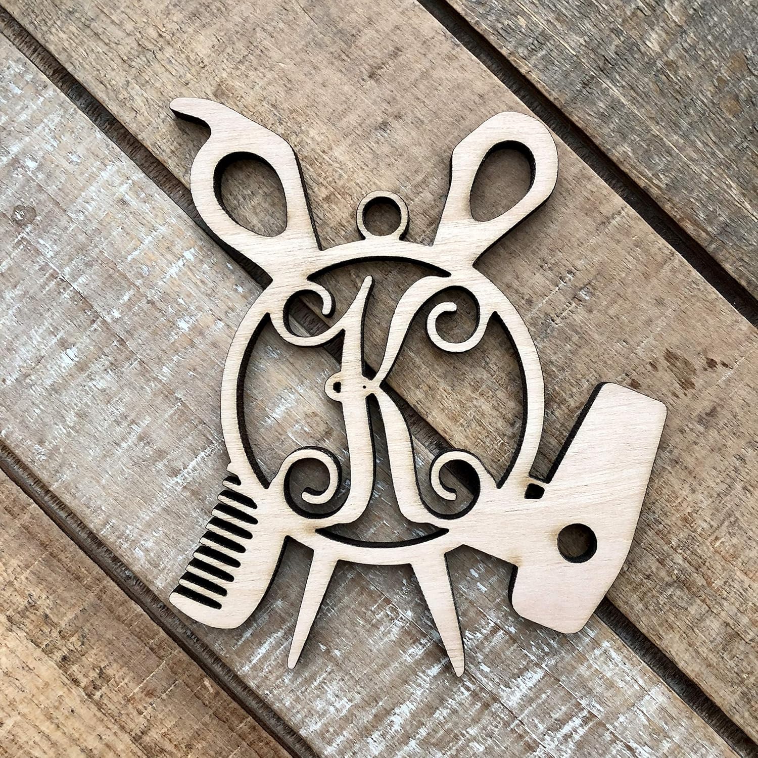 Monogram Salonist Christmas Ornament Gift for Barber