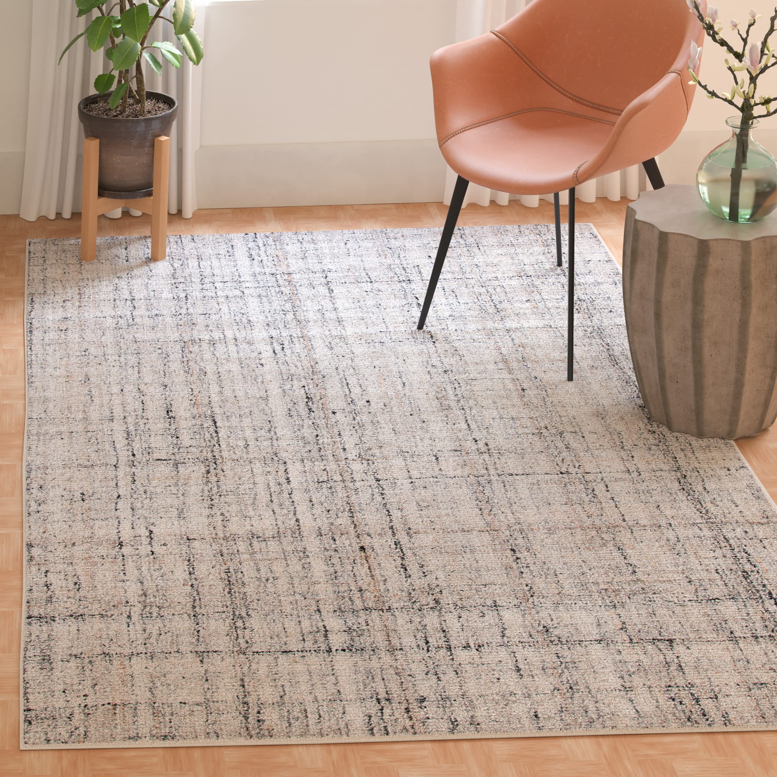 SAFAVIEH Abstract Collection Accent Rug – 3′ x 5′, Camel & Black, Handmade Wool & Viscose, Ideal for High Traffic Areas in Entryway, Living Room, Bedroom (ABT141C)