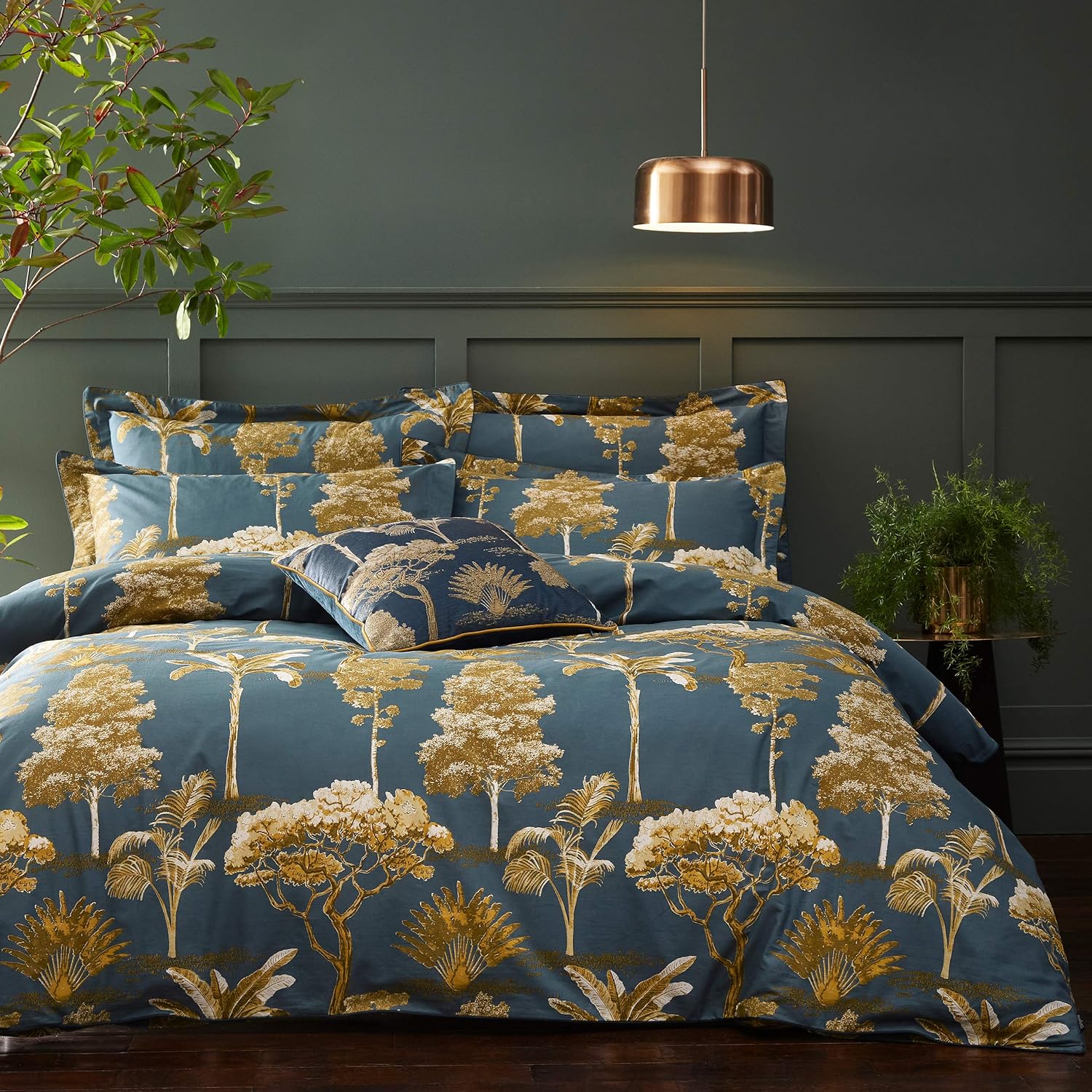 Paoletti Arboretum Duvet Cover Set, Blue, King Amazon.co.uk Kitchen