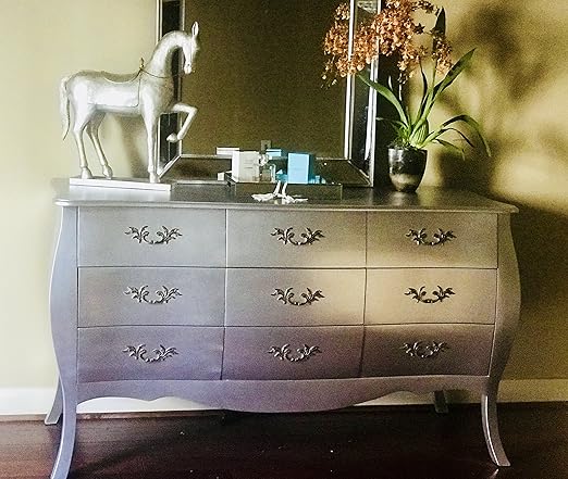 Amazon Com Silver Bombe Dresser With Nine Draws Kitchen Dining