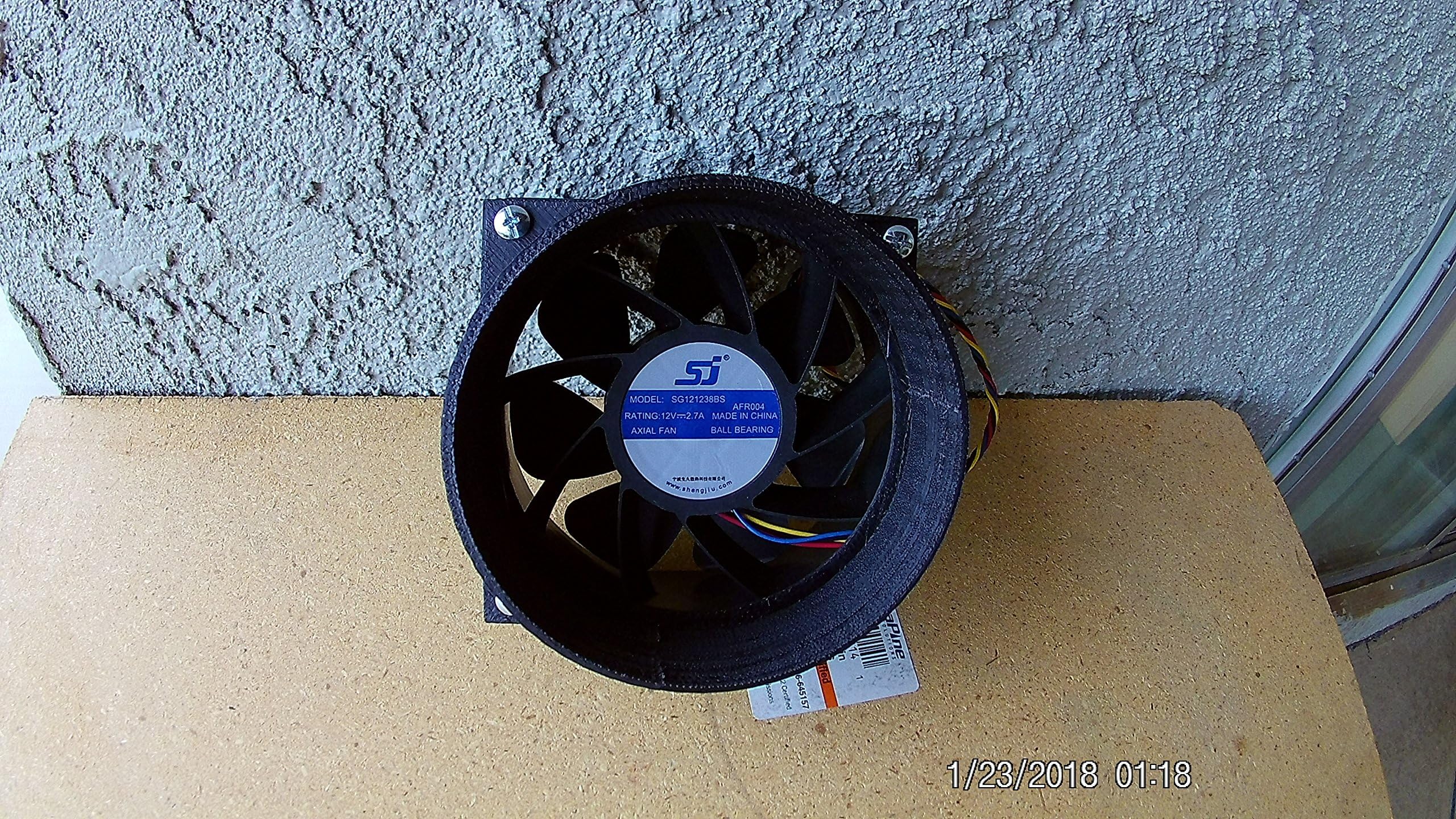 SPC plastics Antminer S1 S3 S5 S7 S9 T9 L3+120mm Fan Duct Cooling Shroud to 5 Inch Vent Hose (Qty 20, black)