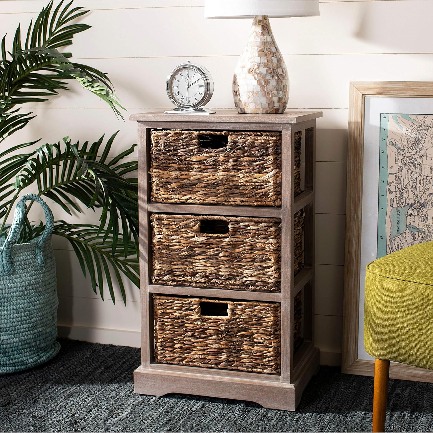 Winter Melody 3Drawer Wicker Basket Storage Unit 17.3" X