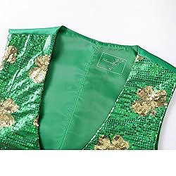 Pixiemain Unisex Green Sequin Vest For St.Patricks