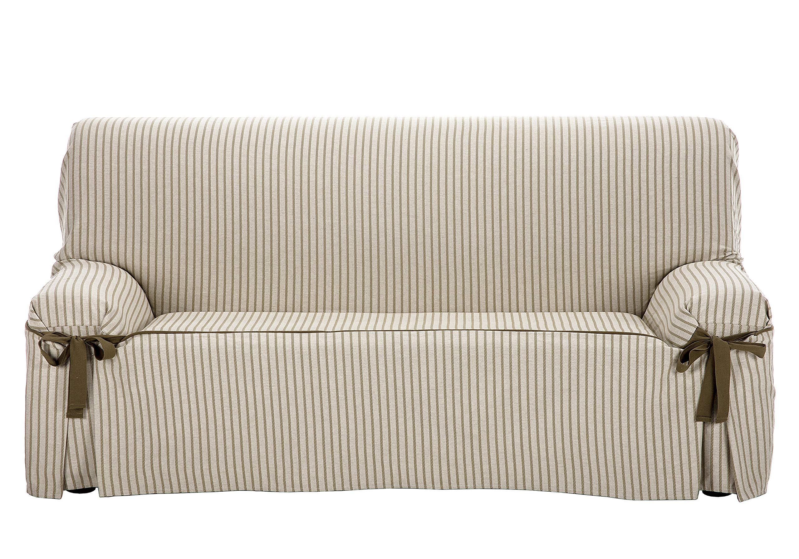 Martina Home Milan Sofa Cover with Bows 2 places 2 Seats Linen