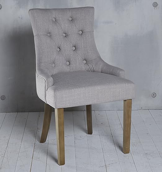 6 Esszimmerstuhle Beige Grau M Angedeuteter Armlehne U Knopfdeko Polsterstuhle Amazon De Kuche Haushalt