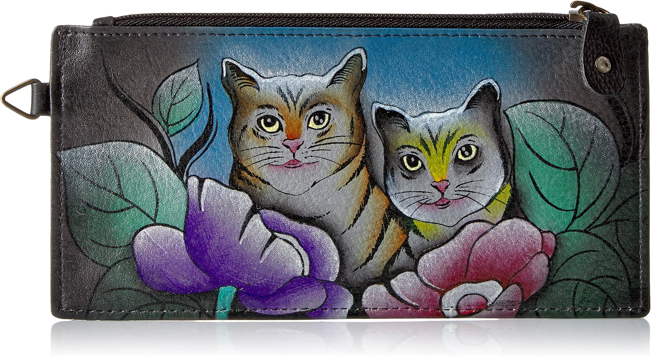Women's Hand Painted Genuine Leather Organizer Wallet