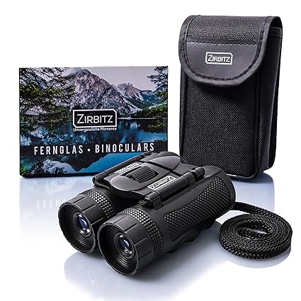 ZIRBITZ HD Fernglas - Kleines und kompaktes Fernglas im Taschenformat für Wandern, Vogelbeobachtung und Reise - Ideal für Erw