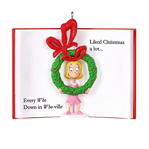 Hallmark Keepsake Christmas Grinch Ornament 2023, Dr. Seuss's How The Grinch Stole Christmas! Cindy-Lou Who Book