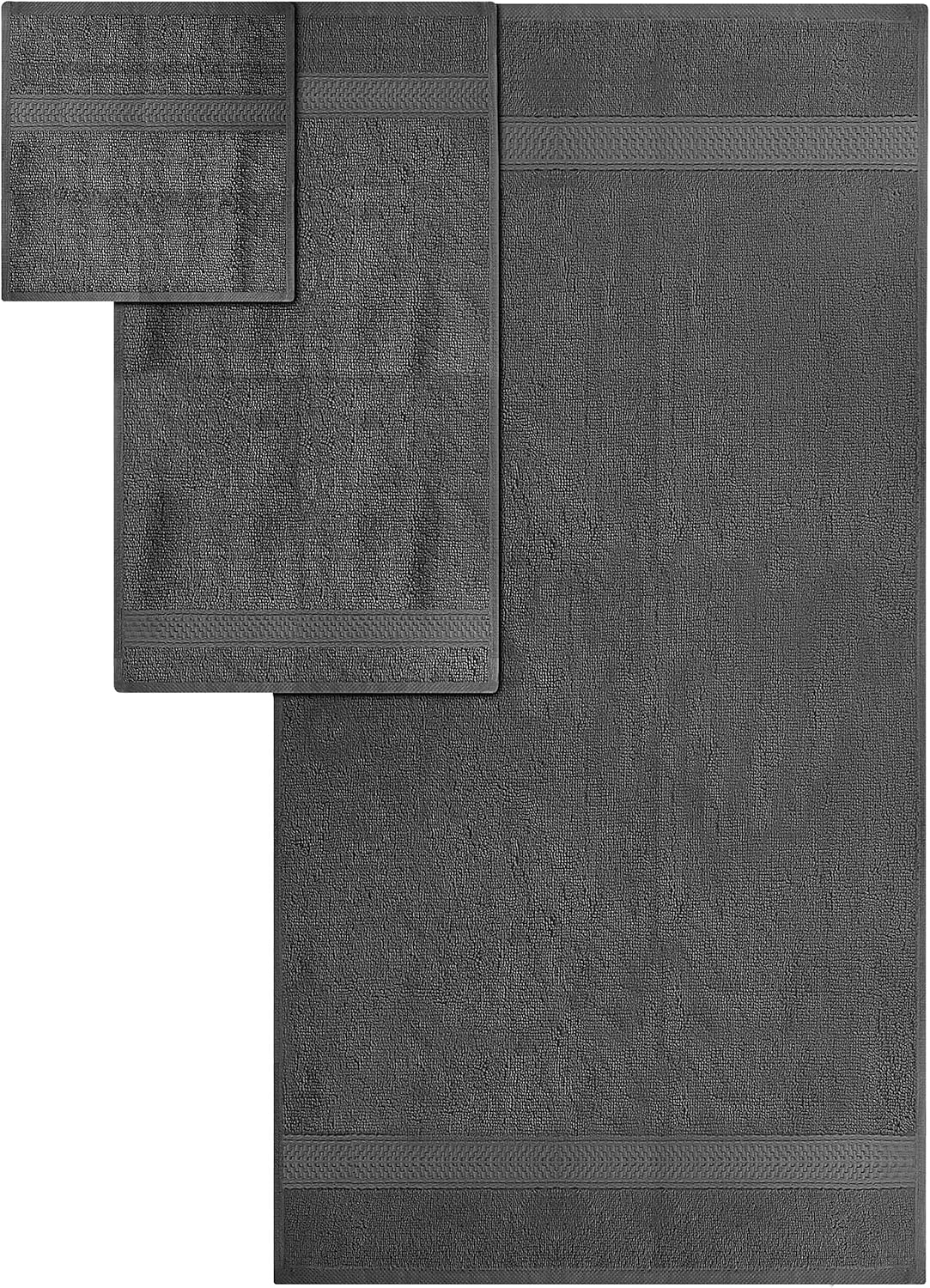 Utopia Towels - Premium Towel Set, Grey - 2 Bath Towels, 2 Hand Towels, and 4 Washcloths - 700 GSM 100% Premium Ring Spun Cotton Highly Absorbent Towels for Bathroom, Shower Towel, (8 Pieces): Home & Kitchen