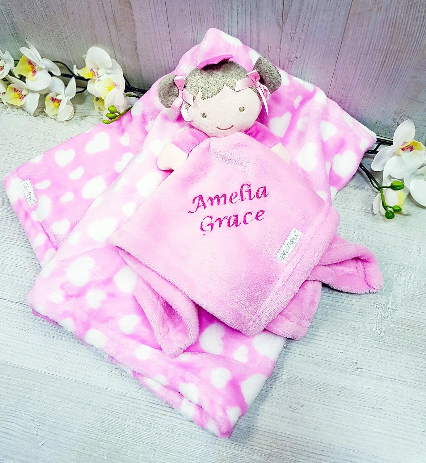 embroidered baby comforter