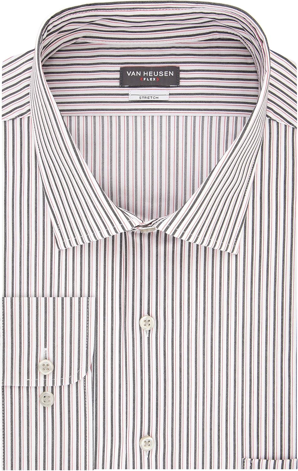 Van Heusen Men's Big Fit Dress Shirts Flex Collar Stretch Stripe: Clothing