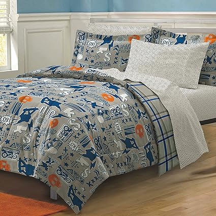 My Room X Factor Skateboard Bedding Teen Boys Comforter Set Gray
