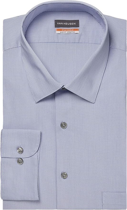 Van Heusen Men's BIG FIT Dress Shirt Stain Shield Stretch (Big and Tall