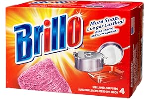 Brillo Steel Wool Soap Pads, Original Scent (Red), 4-Count